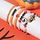 5Pcs 5 Style Dyed Synthetic Turquoise Skull & Polymer Clay Heishi & Glass Beaded Stretch Bracelets Set BJEW-JB09430-2