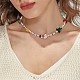 Cristal de quartz naturel et jade mashan teint et collier de perles au chalumeau NJEW-TA00075-3
