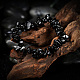 Bracelets extensibles puces d'obsidienne naturelle BJEW-BB16534-M-6