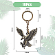 DICOSMETIC 10Pcs Antique Bronze Eagle Key Ring Flying Eagle Keychain Scout Leader Keychain Alloy Keyrings in Retro Style Bag Ornament Keychains Gift Scoutmaster Gift for Men KEYC-DC0001-09-2