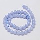 Round Grade A Natural Blue Lace Agate Bead Strands G-M304-01-8.5mm-2