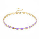 Brass Micro Pave Cubic Zirconia Link Tennis Necklaces for Women NJEW-T013-01G-06-1