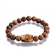 Men's Wood Beads Stretch Bracelets BJEW-JB04121-02-1