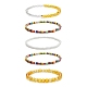 Set di bracciali con perline elastiche in vetro sfaccettato e pietre preziose BJEW-TA00202-6