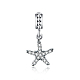 Charms colgantes europeos con rhinestone y plata de ley con estrella de mar STER-BB15867-1