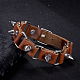 Adjustable Casual Unisex Leather and Zinc Alloy Rivet Bracelets BJEW-BB15625-2