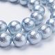Falten texturierte Shell Perlen Perlenstränge BSHE-E016-6mm-M-3