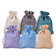BENECREAT 30 PCS 6 Color Burlap Bags with Drawstring Gift Bags Jewelry Pouch for Wedding Party and DIY Craft ABAG-BC0001-01-1