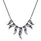 Fashion Women Jewelry Zinc Alloy Glass Rhinestone Bib Statement Necklaces NJEW-BB15208-1
