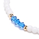 Mauvais œil en résine et bracelet extensible en perles acryliques pour femme BJEW-JB08609-6
