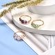 Плетеные кольца из бисера из медной проволоки из смешанных натуральных драгоценных камней для женщин RJEW-JR00387-3