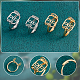 PandaHall Elite 4Pcs 2 Colors Adjustable Brass Ring Components KK-PH0005-29-4