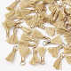 ポリコットン（ポリエステルコットン）タッセルペンダント装飾  ミニタッセル  真鍮パーツ  ライトゴールド  小麦  10~15x3~4mm  穴：2mm FIND-S275-06G-2