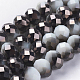 Rondell-Perlenstränge aus galvanisiertem Glas EGLA-D020-10x8mm-04-1