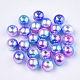 Perles en plastique imitation perles arc-en-abs OACR-Q174-6mm-06-1