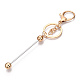 Porte-clés perlé barre en alliage pour la fabrication de bijoux bricolage artisanat KEYC-A011-01KCG-2