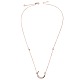 TINYSAND Chic 925 Sterling Silver Moon Pendant Necklaces TS-N267-RG-3