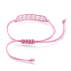 Bracciali di perline intrecciati in quarzo rosa naturale regolabili BJEW-JB04560-01-3