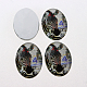 ゼブラの写真のガラスオーバルカボション  ヨーロピアンスタイルの  ブラック  10x8x4mm GGLA-N003-8x10-F48-2