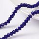 1 Strand Opaque Solid Blue Color Crystal Glass Rondelle Beads Strands X-EGLA-F048A-05-1