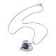 Ожерелья с подвесками в форме сердца и полыми натуральными драгоценными камнями NJEW-JN04594-5