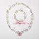 Alloy Enamel Butterfly Jewelry Sets for Kids: Bracelets & Necklaces SJEW-JS00750-1