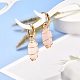 Copper Wire Wrapped Natural Rose Quartz Dangle Earrings for Women EJEW-JE04628-01-2