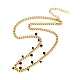 Rhinestone Charms Necklace with Curb Chains NJEW-P229-19G-02-1