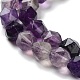 Natural Purple Fluorite Beads Strands G-G030-A08-01-4