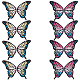 Chgcraft 16 pièces 4 style tissu de broderie informatisé aile de papillon chaussure lacet décoration de charme (gauche et droite) AJEW-CA0002-33-1