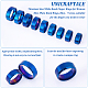 UNICRAFTALE 18pcs 9 Size Blue Titanium Steel Wide Band Finger Ring Matte Laser Inscription Blank Finger Ring Blank Classical Wedding Rings for Jewerly Making RJEW-UN0002-53BU-5