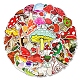 50 pièces 50 styles motif de champignon autocollants de scrapbooking en plastique pvc étanche STIC-PW0001-377-2
