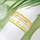 Set di braccialetti elasticizzati con perline di ottone e semi di vetro da 6 pezzo BJEW-JB09538-04-2