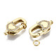 Brass Micro Pave Clear Cubic Zirconia Lobster Claw Clasps ZIRC-S066-038-NF-1