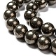 Natürliche Pyrit Perlen Stränge G-L031-10mm-01-3