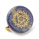 Pietra preziosa rotonda piatta con spilla chakra JEWB-BR00075-4