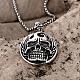 Rock Punk 316L Surgical Stainless Steel Skull Pendant Necklaces For Men NJEW-BB01194-3