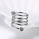 Модный латунь кубического циркония палец кольца RJEW-BB18904-8-4