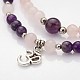 Personalized Dual-use Round Gemstone Beads 4-Layer Stretch Wrap Bracelets/Necklaces BJEW-JB01906-01-5