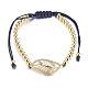 Bracelets de perles tressés en laiton écologiques réglables BJEW-F282-18G-RS-1