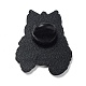 ハロウィン猫エナメルピン  バックパックの服用の黒の合金ブローチ  スカル  30.5x23.5x1.4mm JEWB-K001-05B-EB-3