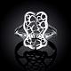 Los anillos de dedo de bronce corazón huecos clásicos RJEW-BB00254-01-2