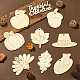 感謝祭のテーマの未完成の木の切り抜き  装飾的な木製ペンダントの装飾  七面鳥/かぼちゃ/どんぐり  小麦  木：4.2~7.95x4.5~8.45x0.2cm  穴：3~3.5mm  27pc WOOD-CJC0009-03-5