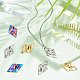 DICOSMETIC 30Pcs 3 Colors Flat Rhombus Charms Geometric Pendants Textured Golden and Rainbow Color Laser Cut Charms Metal Plated Surface Pendants for Jewelry Making STAS-DC0012-44-4