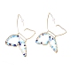 Orecchini pendenti con perle di vetro farfalla per ragazze donne EJEW-JE04657-01-4