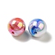UV Plating Opaque Rainbow Iridescent Acrylic Beads PACR-D069-04-4