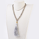 Ожерелья из натуральной далматинской яшмы NJEW-JN02129-05-4