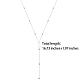 Rhodium Plated 925 Sterling Silver Y Chain Necklace for Women 18K Gold Plated Round Beads Long Dainty Y-Shaped Necklace Jewelry Gift for Women JN1095A-2