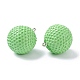 プラスチックチャーム  プラチナトーンの鉄ループ付き  不均一なテニスとラグビー  淡緑色  23x20mm  穴：2mm KY-M002-01C-3