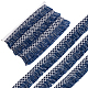 GORGECRAFT 10M x 3.5cm Wide Tassel Fringe Trim White Navy Blue Rhombus Pattern Fabric Lace Trimming Tassel Thread Edge Ribbon for DIY Sewing Crafts Home Drapery Curtain Pillow Table Clothes Decor OCOR-GF0002-05-1